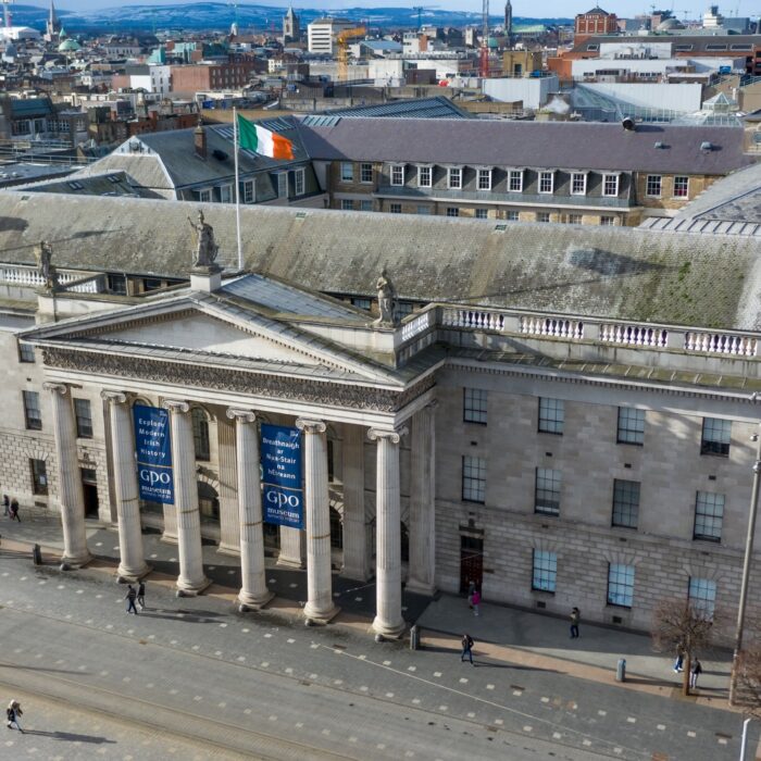 Vue aérienne de la General Post Office (GPO) de Dublin - © Irish Drone Photography