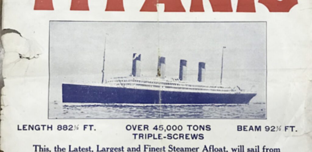 Affiche publicitaire du Titanic