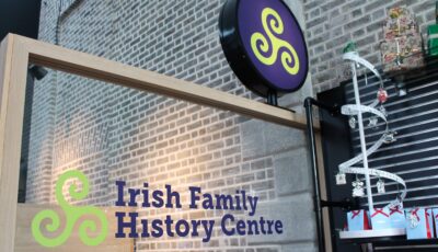Entrée du e l'Irish Family History Centre - https://www.irishfamilyhistorycentre.com