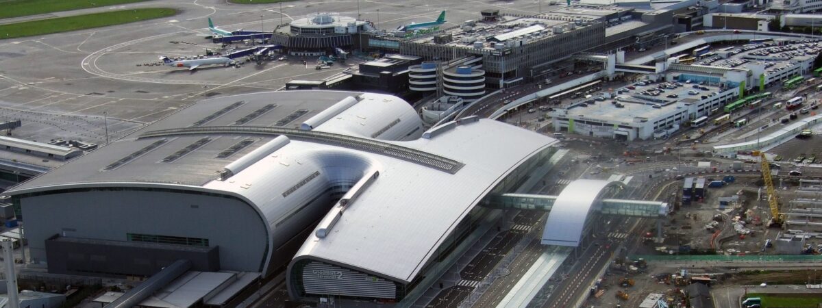 Vue aérienne de l'aéroport de Dublin