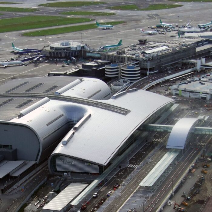 Vue aérienne de l'aéroport de Dublin
