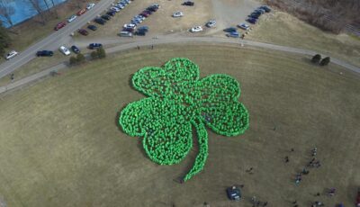 Le Trèfle géant formé par la ville américaine d'Elmira en 2019