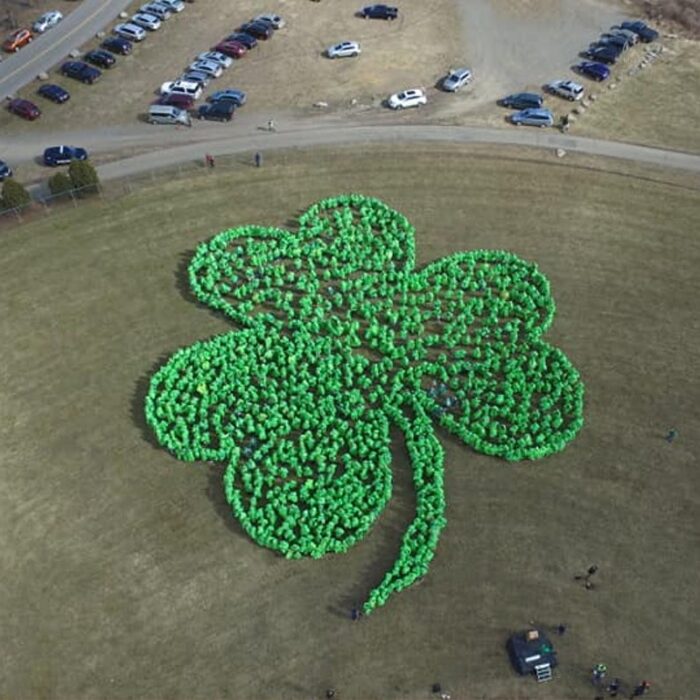 Le Trèfle géant formé par la ville américaine d'Elmira en 2019