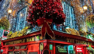 Les lumières et décorations de Noël de Dublin 2 Temple Bar à Noël