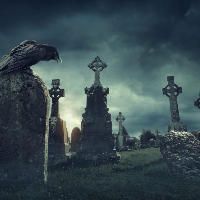 Un cimetière le soir de la Samain - © Elena Schweitzer