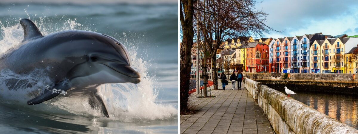 Des dauphins ont été aperçus nageant dans la rivière Lee à Cork