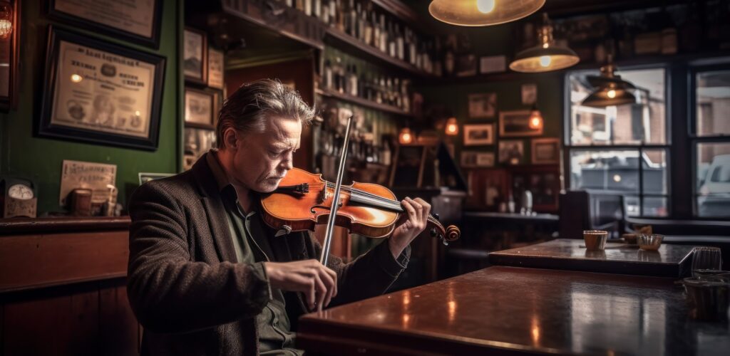 Ein irischer Musiker in einem irischen Pub - © Sunshower Shots
