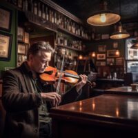 Un musicien irlandais dans un irish pub - © Sunshower Shots