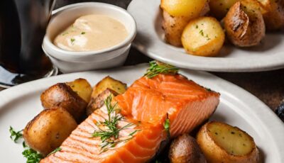 Un plat de saumon et de pommes de terre en Irlande