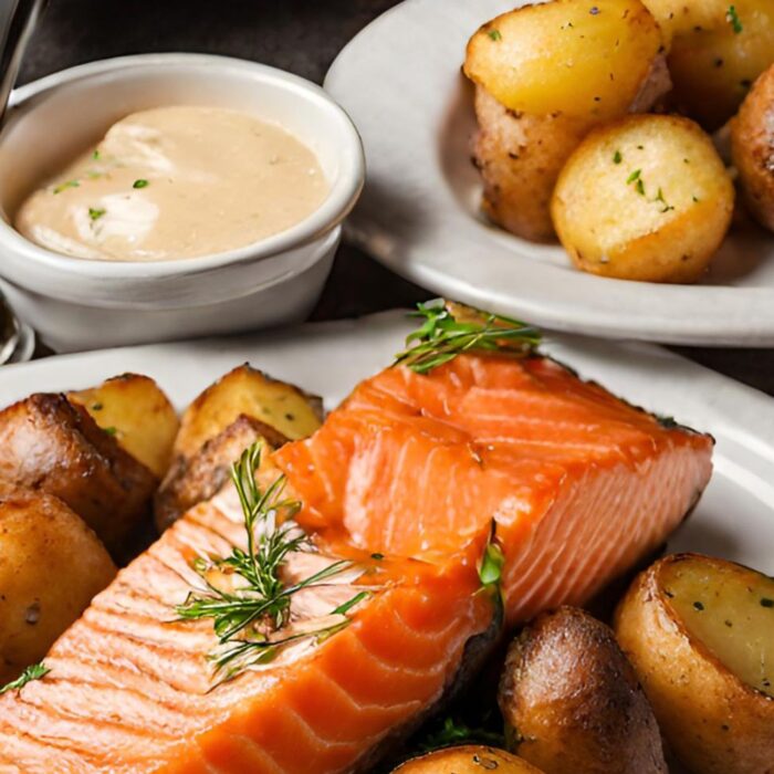 Un plat de saumon et de pommes de terre en Irlande
