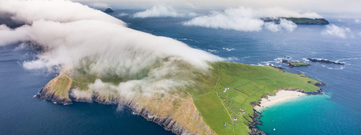 Vue aérienne sur Great Blasket Island - © Tom Archer