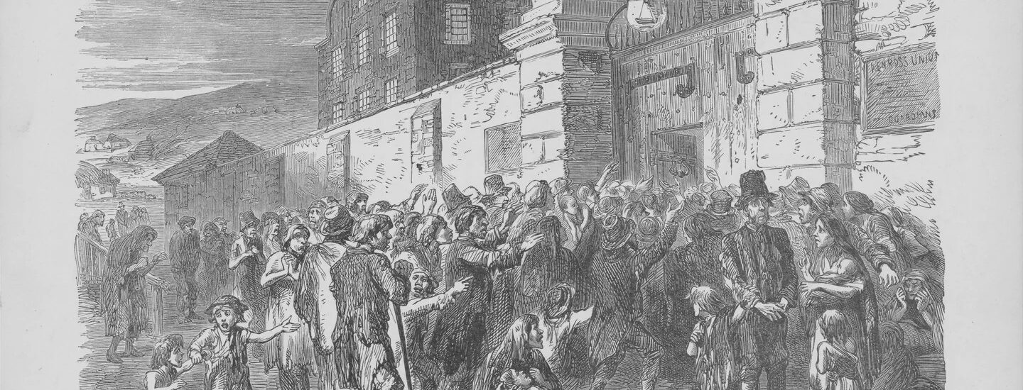 La Poor Law de 1838 a conduit à la création des workhouses irlandaise - Domaine public
