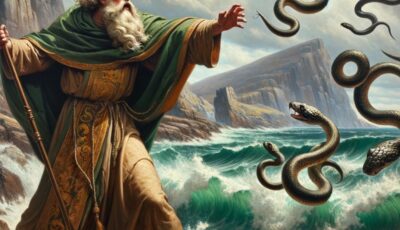 Représentation de Saint Patrick, chassant les serpents d'Irlande - Go to Ireland.com