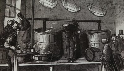 Barrels of soup ready for distribution as part of the 