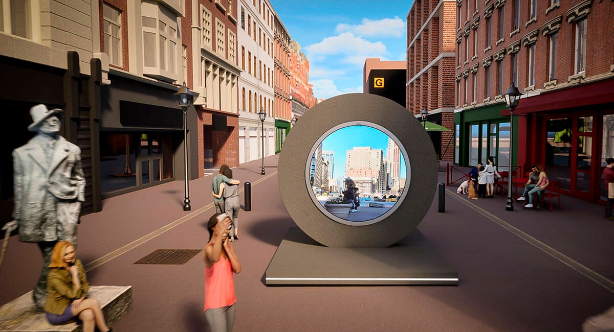 Un portail numérique a été installé à Dublin et New York pour relier les deux villes en temps réel - Portals.org