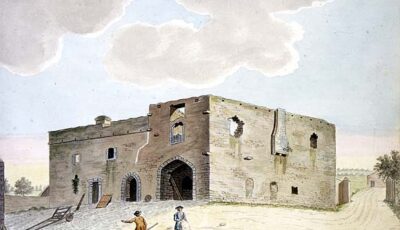 Représentation historique du château de Roebuck à Dublin par Gabriel Beranger vers 1768