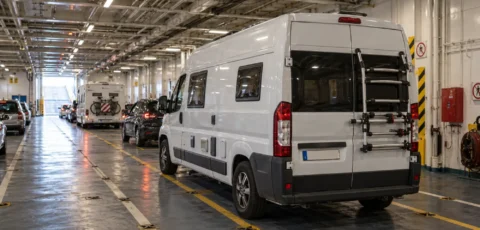 van camping car a bord ferry
