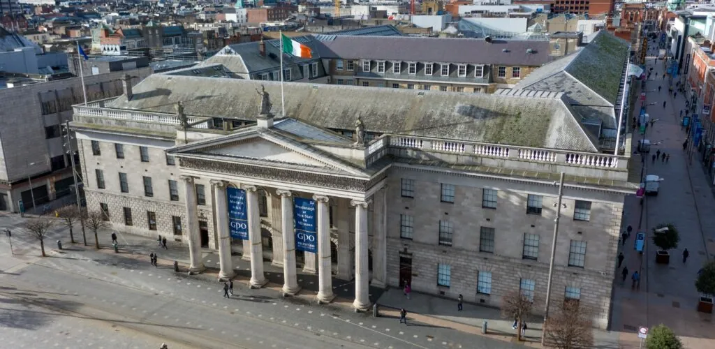 Top 20 des choses à faire à Dublin 22 Vue aérienne de la General Post Office (GPO) de Dublin - © Irish Drone Photography