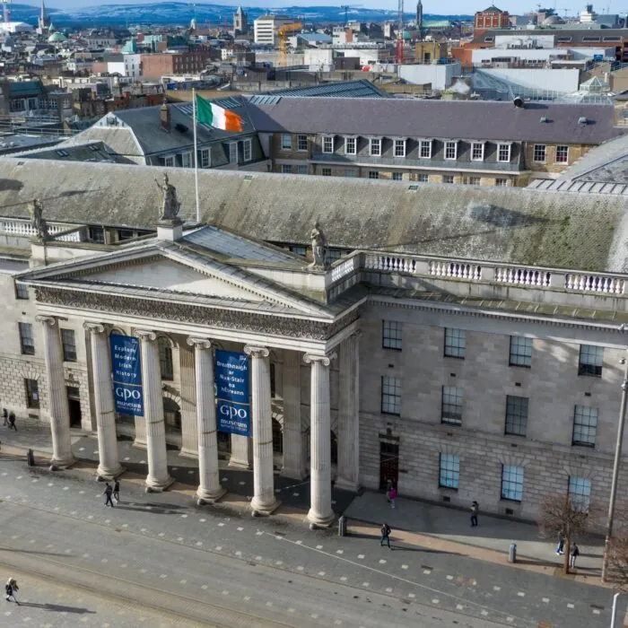 Vue aérienne de la General Post Office (GPO) de Dublin - © Irish Drone Photography