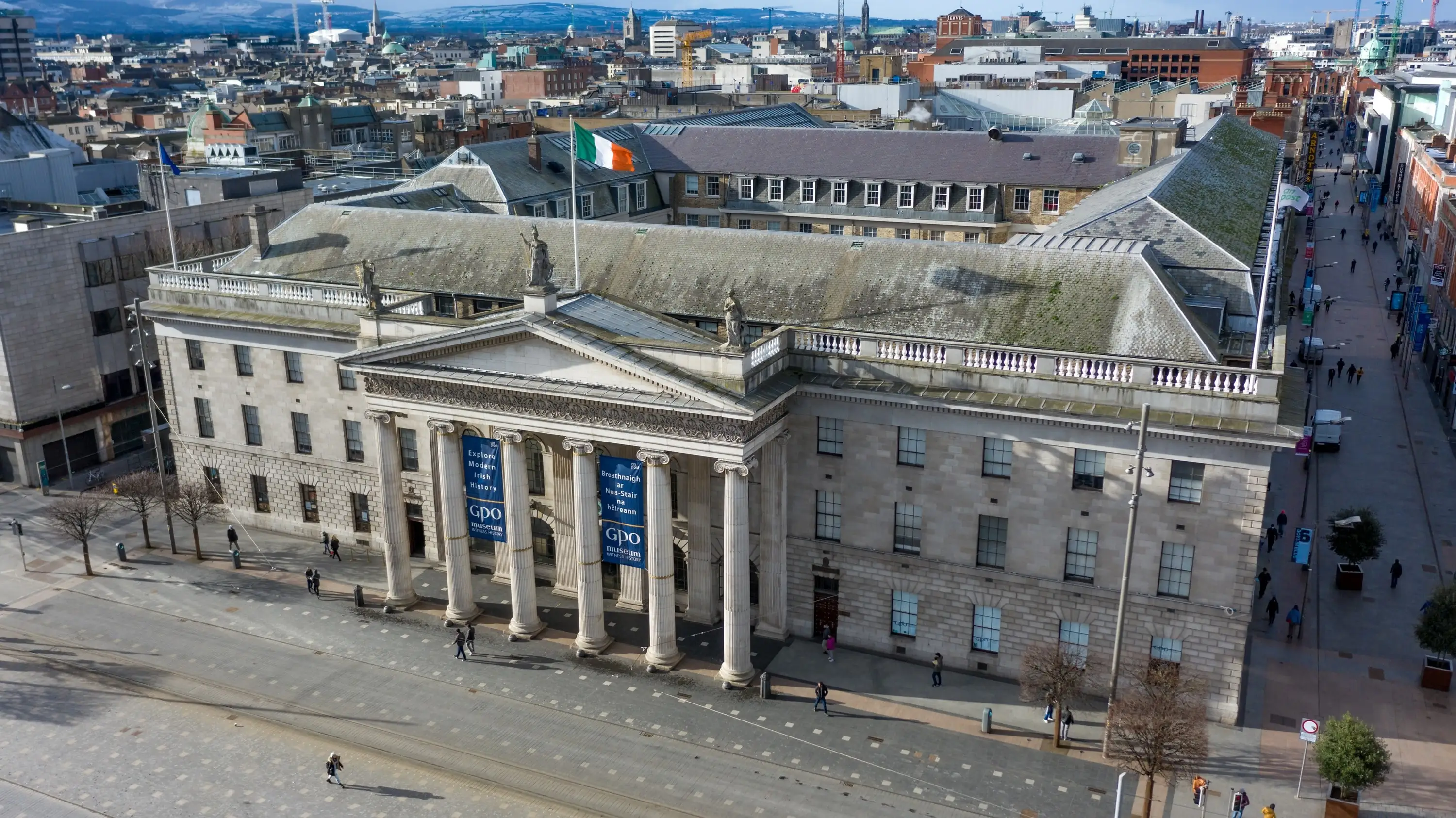 Vue aérienne de la General Post Office (GPO) de Dublin - © Irish Drone Photography