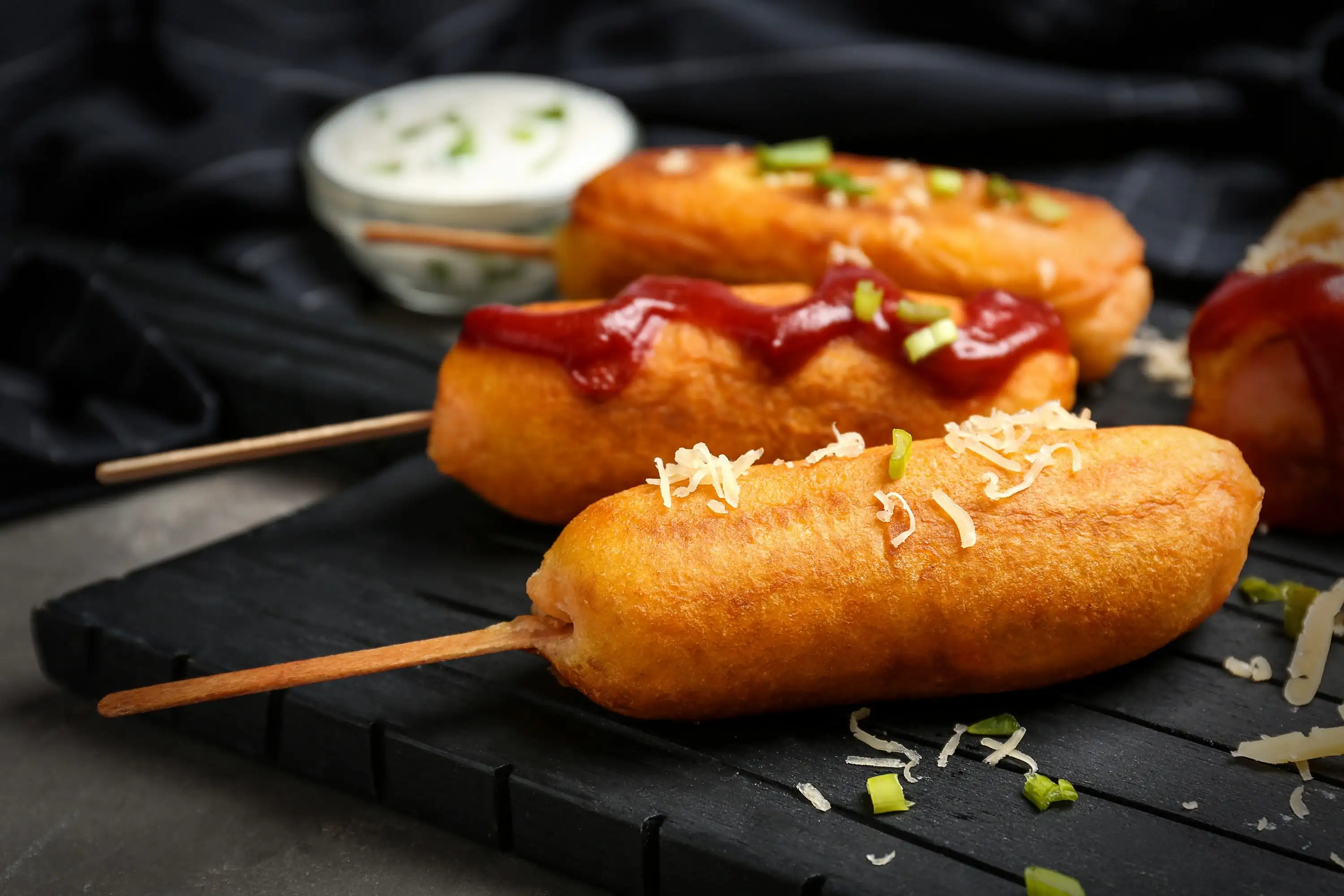 Les Battered sausages
