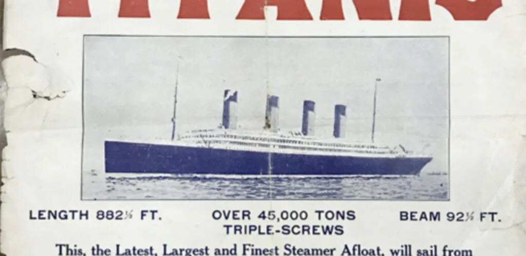 Un affiche publicitaire du Titanic, vendue aux enchères 62 000 livres