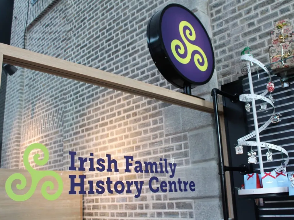 Entrée du e l'Irish Family History Centre - https://www.irishfamilyhistorycentre.com