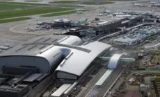 Vue aérienne de l'aéroport de Dublin