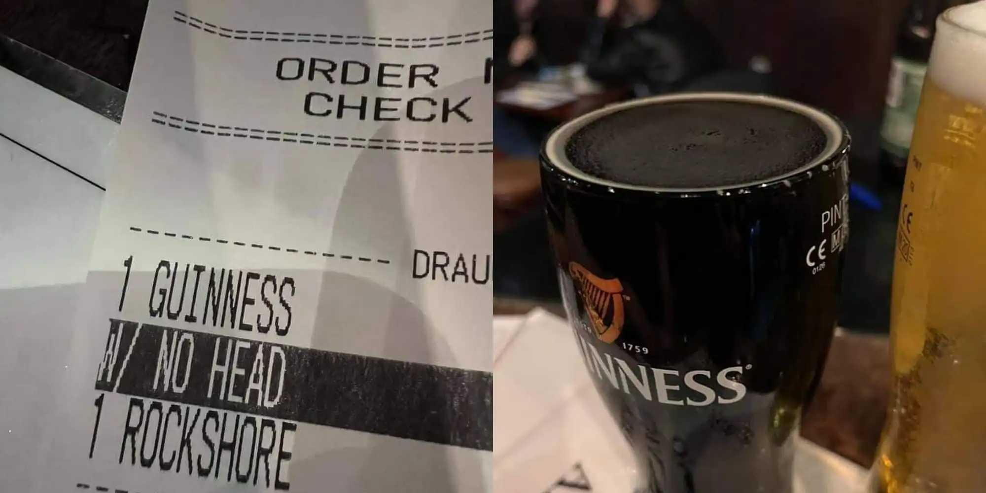Photo de la Guiness sans tête - @CarltonDoom