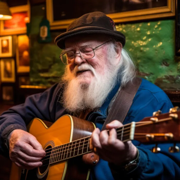 Un musicien irlandais jouant Fields of Athenry - © Sunshower Shots