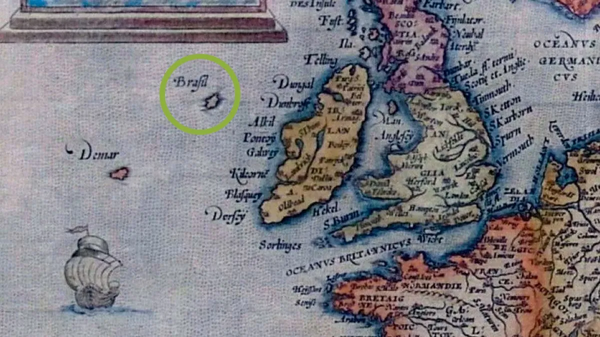 L'île de Hy-Brasil sur une carte