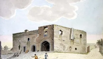 Représentation historique du château de Roebuck à Dublin par Gabriel Beranger vers 1768